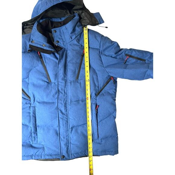 Down Fkow Blue Hooded Winter Ski Jacket 3XL (Fits Smaller) - Picture 2 of 13